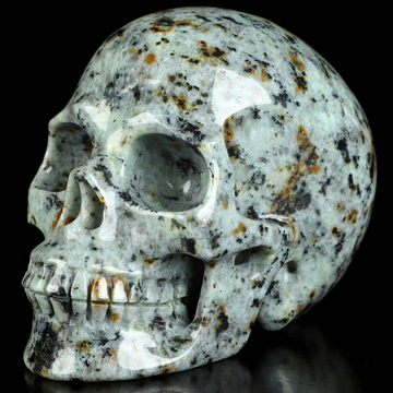 4.5" African Turquoise Hand Carved Crystal Skull, Realistic, Crystal Healing