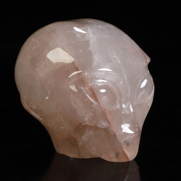 2.0" Fire Quartz Star Being Female Alien Crystal Skull Companion, Hand Carved Gemstone Fine Art Sculpture, Reiki Healing Stone Statue
