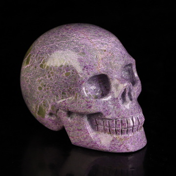 2.0" Stichtite and Serpentine Hand Carved Crystal Skull, Realistic, Crystal Healing