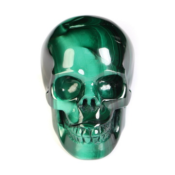 Gemstone 2.0" Malachite Hand Carved Crystal Skull, Realistic, Crystal Healing