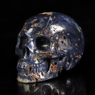 Gemstone 2.0" Sapphire Corundum Hand Carved Crystal Skull, Realistic, Crystal Healing