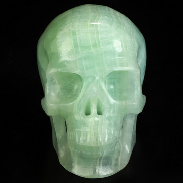 Lifesized 5.9" Picasso Calcite Hand Carved Crystal Skull, Super Realistic, Crystal Healing