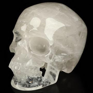 5.0" Quartz Rock Crystal Hand Carved Crystal Skull, Super Realistic, Crystal Healing