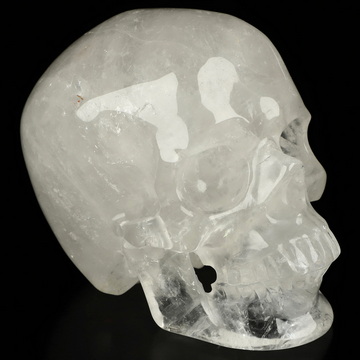 4.4" Quartz Rock Crystal Hand Carved Crystal Skull, Super Realistic, Crystal Healing
