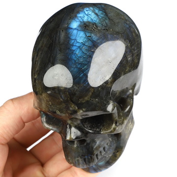 4.4" Labradorite Hand Carved Crystal Skull, Super Realistic, Crystal Healing