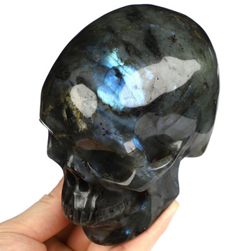 5.0" Labradorite Hand Carved Crystal Skull, Super Realistic, Crystal Healing