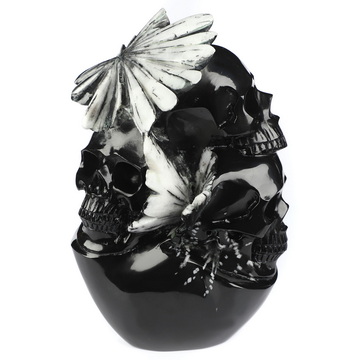 5.5" Chrysanthemum Stone Hand Carved Crystal Skull Fine Art Sculpture, Crystal Healing