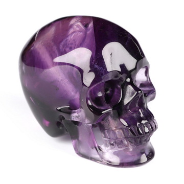 Gemstone 1.5" Amethyst Hand Carved Crystal Skull, Super Realistic, Crystal Healing