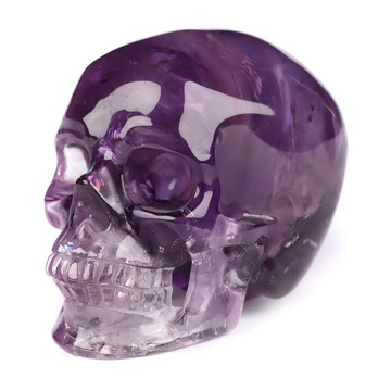 Gemstone 1.9" Amethyst Hand Carved Crystal Skull, Super Realistic, Crystal Healing