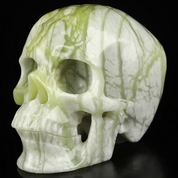 5.0" Chinese Picasso Jasper Hand Carved Crystal Skull, Super Realistic, Crystal Healing