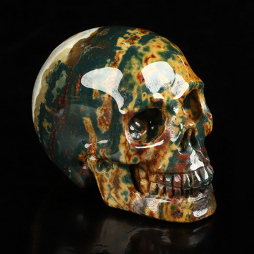 2.0" Bloodstone Hand Carved Crystal Skull, Realistic, Crystal Healing