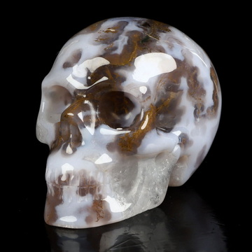 2.0" Green Moss Agate Hand Carved Crystal Skull, Realistic, Crystal Healing