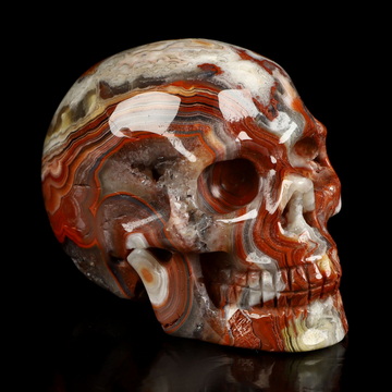 Gemstone 2.0" Red Crazy Lace Agate Hand Carved Crystal Skull, Realistic, Crystal Healing