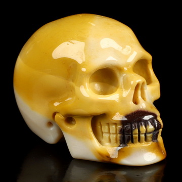 2.0" Mookaite Jasper Hand Carved Crystal Skull, Realistic, Crystal Healing