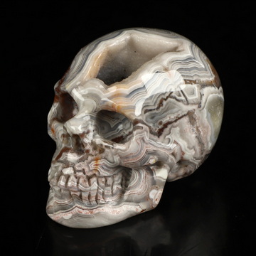 Gemstone 2.1" Red Crazy Lace Agate Hand Carved Crystal Skull, Realistic, Crystal Healing