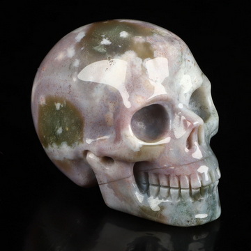 2.0" Indian Agate Hand Carved Crystal Skull, Realistic, Crystal Healing