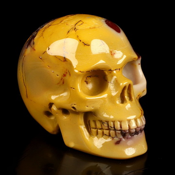 2.0" Mookaite Jasper Hand Carved Crystal Skull, Realistic, Crystal Healing