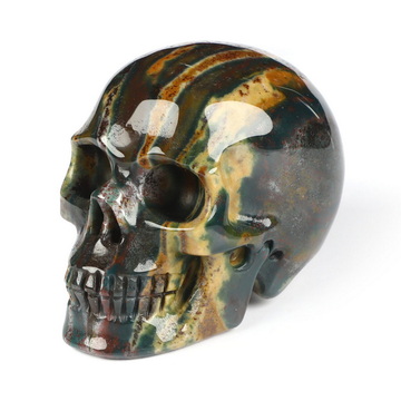 2.0" Bloodstone Hand Carved Crystal Skull, Realistic, Crystal Healing