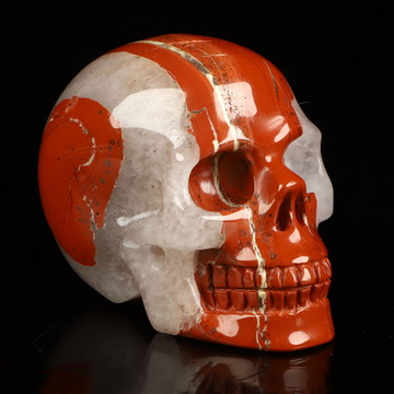 2.0" Red Jasper Hand Carved Crystal Skull, Realistic, Crystal Healing