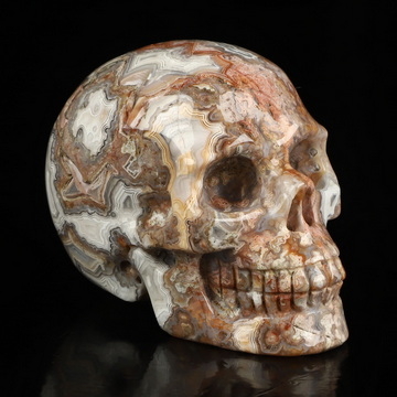 Gemstone 2.0" Red Crazy Lace Agate Hand Carved Crystal Skull, Realistic, Crystal Healing