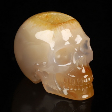 2.0" Carnelian Hand Carved Crystal Skull, Realistic, Crystal Healing