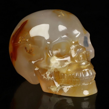 2.0" Carnelian Hand Carved Crystal Skull, Realistic, Crystal Healing