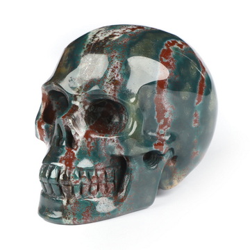 2.0" Bloodstone Hand Carved Crystal Skull, Realistic, Crystal Healing