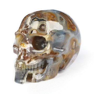 2.0" Agate Hand Carved Crystal Skull, Realistic, Crystal Healing