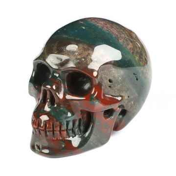 2.1" Bloodstone Hand Carved Crystal Skull, Realistic, Crystal Healing