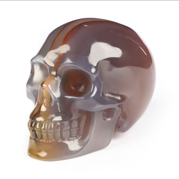 2.0" Agate Hand Carved Crystal Skull, Realistic, Crystal Healing