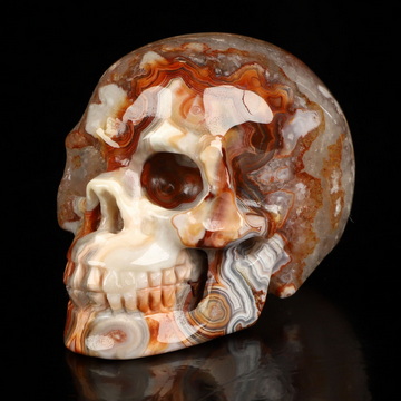 Gemstone 2.1" Red Crazy Lace Agate Hand Carved Crystal Skull, Realistic, Crystal Healing