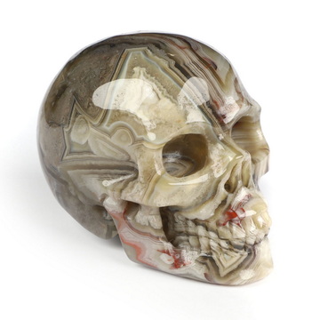 Gemstone 2.0" Red Crazy Lace Agate Hand Carved Crystal Skull, Realistic, Crystal Healing