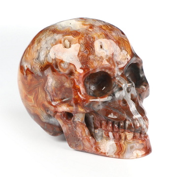 Gemstone 2.0" Red Crazy Lace Agate Hand Carved Crystal Skull, Realistic, Crystal Healing