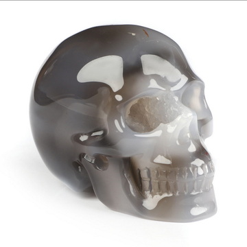 2.0" Agate Hand Carved Crystal Skull, Realistic, Crystal Healing