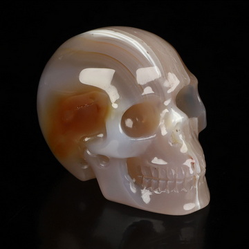 2.0" Agate Hand Carved Crystal Skull, Realistic, Crystal Healing