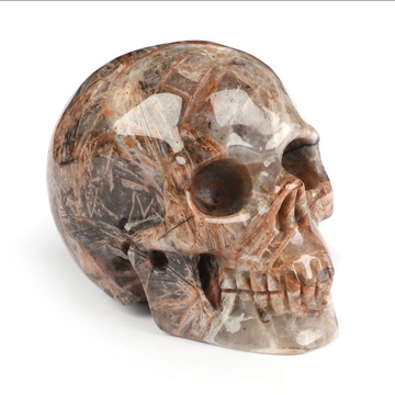2.0" Red Giraffe Jasper Hand Carved Crystal Skull, Realistic, Crystal Healing