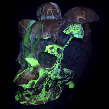 5.2" Dinosaur Egg Agate Hand Carved Mushroom Crystal Skull Sculpture, Crystal Healing