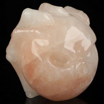 3.0" Rose Quartz Hand Carved Jack Crystal Skull Sculpture, Crystal Healing