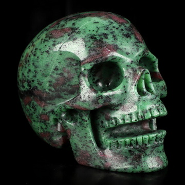 5.2" Ruby Zoisite Hand Carved Singing Crystal Skull Sculpture, Crystal Healing