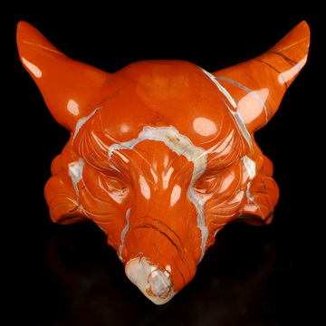 5.1" Red Jasper Hand Carved Crystal Fox Fine Art Sculpture, Crystal Healing