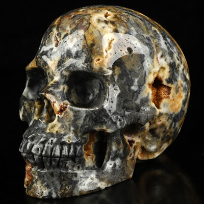 4.9" Sphalerite Hand Carved Crystal Skull, Realistic, Crystal Healing
