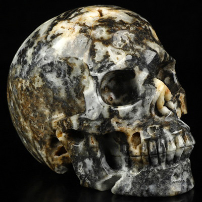 4.9" Sphalerite Hand Carved Crystal Skull, Realistic, Crystal Healing