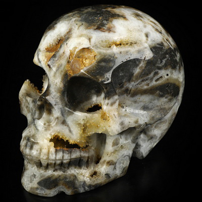 4.9" Sphalerite Hand Carved Crystal Skull, Realistic, Crystal Healing