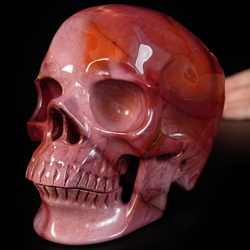 Lifesized 5.9" Mookaite Jasper Hand Carved Crystal Skull, Super Realistic, Crystal Healing