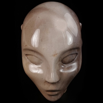 4.0" Unknown Stone Hand Carved Fairy Elf Alien Crystal Skull Companion Sculpture, Crystal Healing
