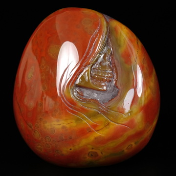 2.6" Empire Red Agate Hand Carved Crystal Skull Fine Art Sculpture, Crystal Healing