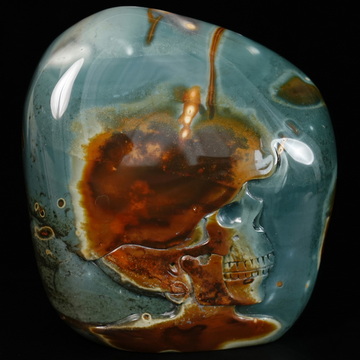 July 4, 2026 ACSAD (A Crystal Skull a Day) - The Ignition of Thought - 4.6" Polychrome Jasper Carved Crystal Skull Fine Art Sculpture, Crystal Healing