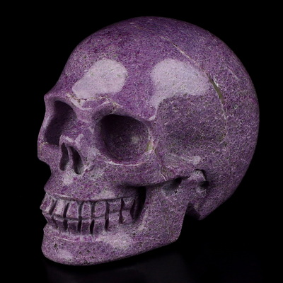 2.0" Stichtite and Serpentine Hand Carved Crystal Skull, Realistic, Crystal Healing