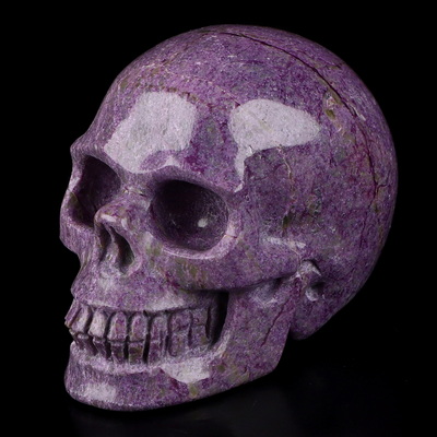 2.0" Stichtite and Serpentine Hand Carved Crystal Skull, Realistic, Crystal Healing