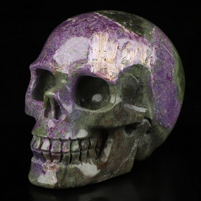 2.0" Stichtite and Serpentine Hand Carved Crystal Skull, Realistic, Crystal Healing